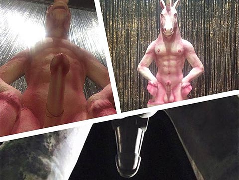 Národní divadlo Brno láká do Reduty na jednorožce se ztopořeným penisem. Ve skutečnosti je to stylizovaný satanistický bůžek Bafomet. Foto: Facebook, divadlo Reduta