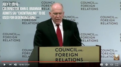 CIA Director Brennan Speaks at Council on Foreign Relations — admits chemtrailing and geoengineering